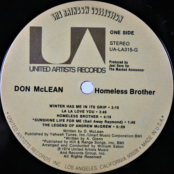 Don McLean - Homeless Brother (LP, Album, Ter)