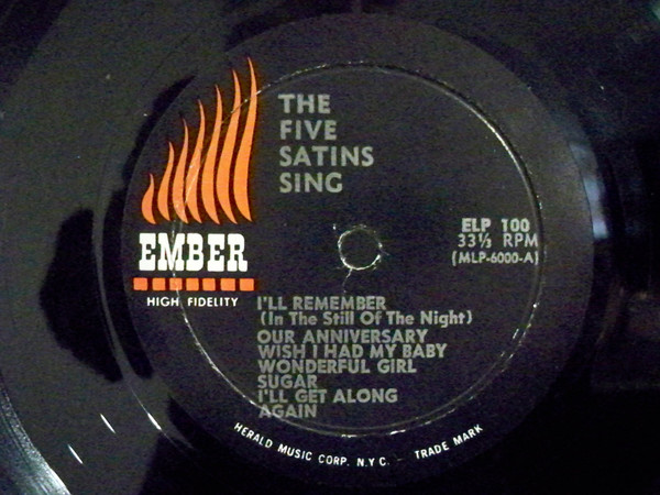 The Five Satins - The 5 Satins Sing (LP, Album, Mono)