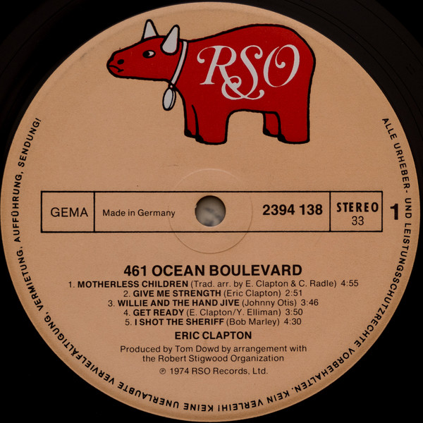 Eric Clapton - 461 Ocean Boulevard (LP, Album, Gat)