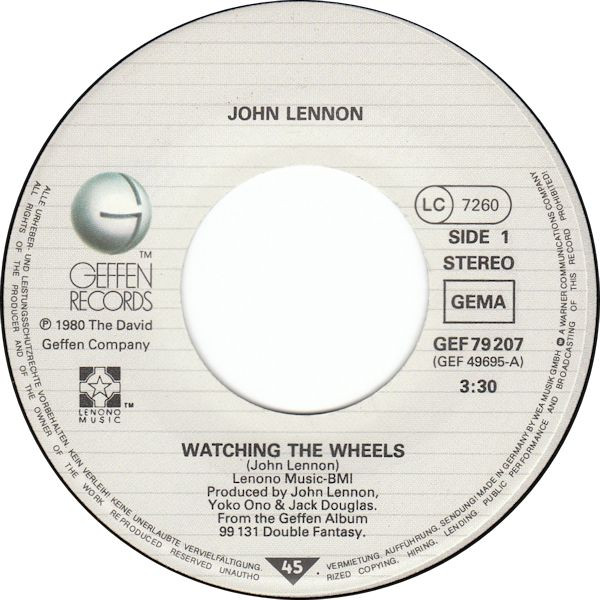 John Lennon - Watching The Wheels (7