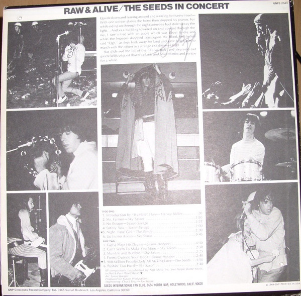 The Seeds - Raw & Alive In Concert At Merlin's Music Box (LP, Album)
