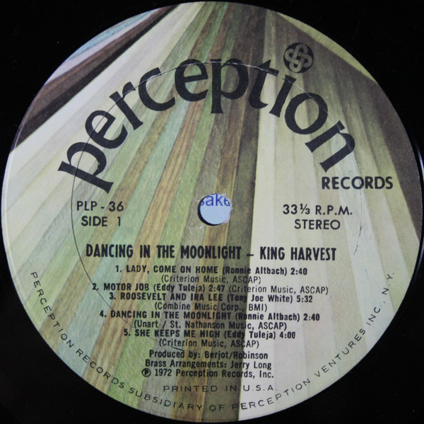 King Harvest - Dancing In The Moonlight (LP, Album, Bes)
