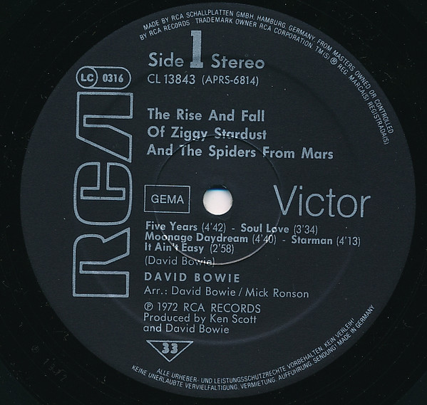 David Bowie - The Rise And Fall Of Ziggy Stardust And The Spiders From Mars (LP, Album, RE)