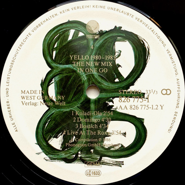 Yello - 1980 - 1985 The New Mix In One Go (2xLP, Comp, P/Mixed, PDO)
