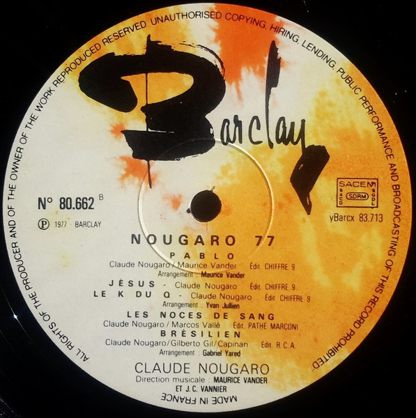 Claude Nougaro - Nougaro 77 - Enregistrement Public A L'Olympia (2xLP, Album)