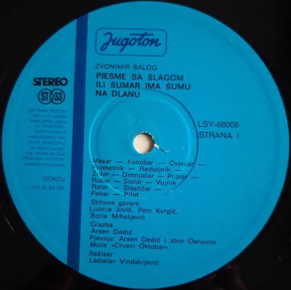 Zvonimir Balog - Pjesme Sa Šlagom Ili Šumar Ima Šumu Na Dlanu (LP, Album, RE)