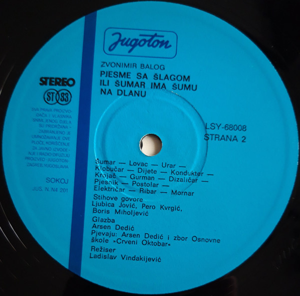 Zvonimir Balog - Pjesme Sa Šlagom Ili Šumar Ima Šumu Na Dlanu (LP, Album, RE)