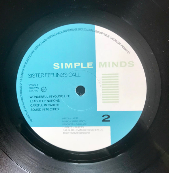 Simple Minds - Sister Feelings Call (LP, Album)
