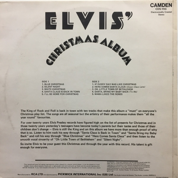 Elvis Presley - Elvis' Christmas Album (LP, Album, RE)