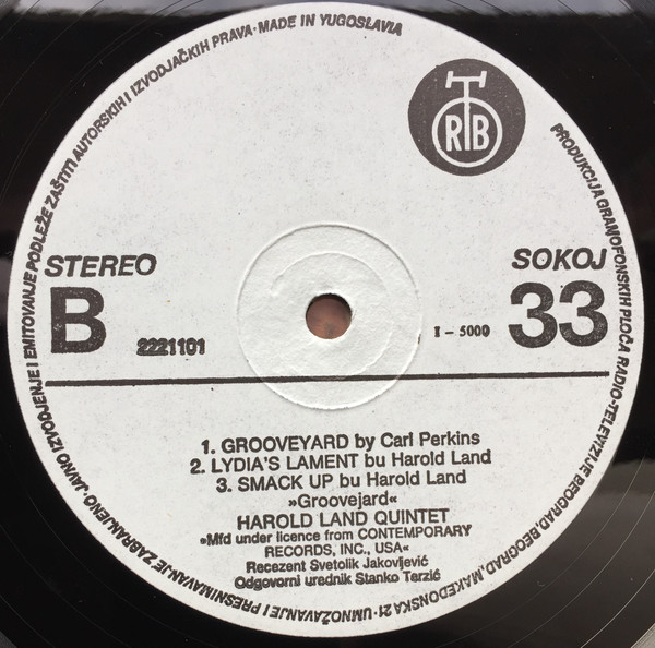 Harold Land Quintet - Grooveyard (LP, Album, RE)