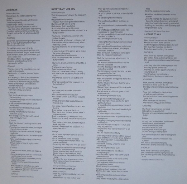 Bob Dylan - Infidels (LP, Album)