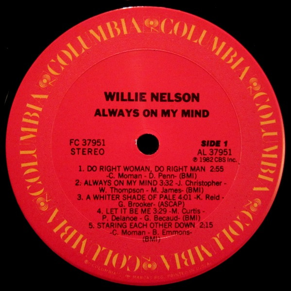 Willie Nelson - Always On My Mind (LP, Album, Ter)