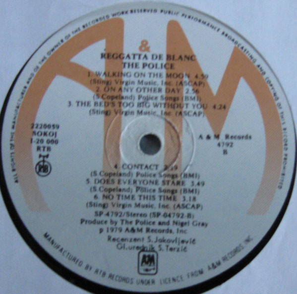 The Police - Reggatta De Blanc (LP, Album, RP)