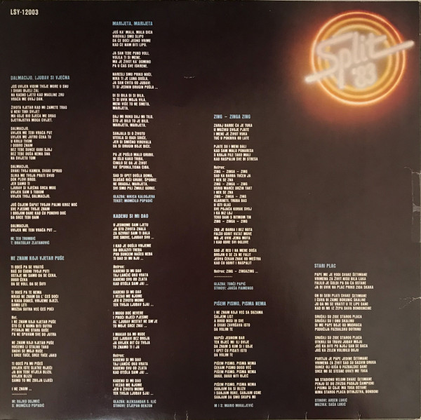 Various - Festival Zabavne Glazbe Split '83 (2xLP, Album)