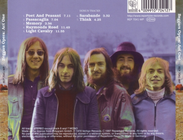 Beggar's Opera* - Act One (CD, Album, Mono, RE)