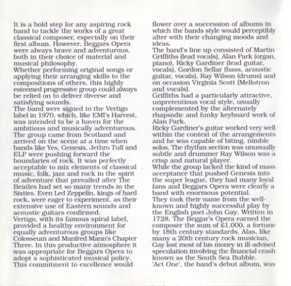 Beggar's Opera* - Act One (CD, Album, Mono, RE)