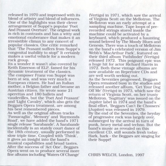 Beggar's Opera* - Act One (CD, Album, Mono, RE)