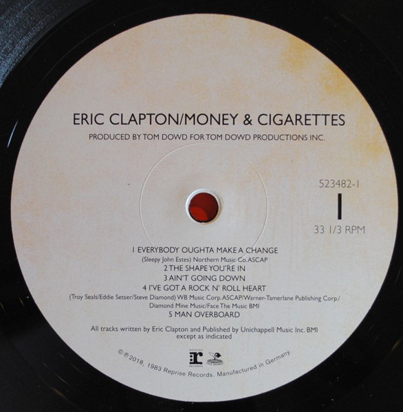 Eric Clapton - Money And Cigarettes (LP, Album, RE, RM)