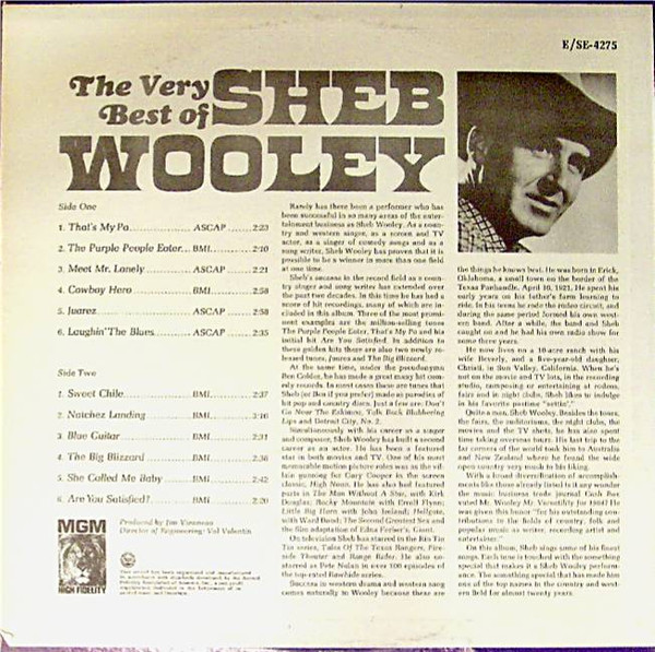 Sheb Wooley - The Very Best Of Sheb Wooley (LP, Comp)