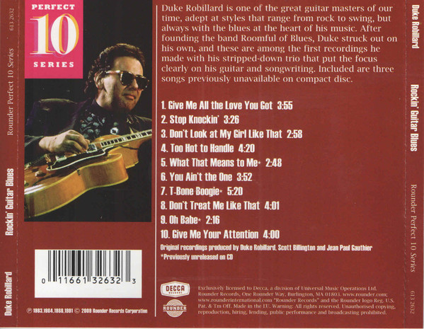 Duke Robillard - Best Of Rounder Records - Rockin' Guitar Blues  (CD, Comp)