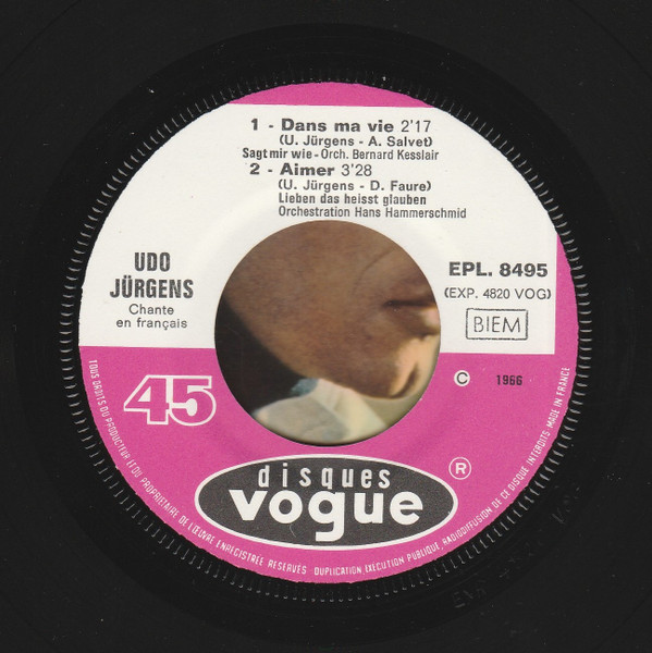 Udo Jürgens - Chante En Français Dans Ma Vie (7
