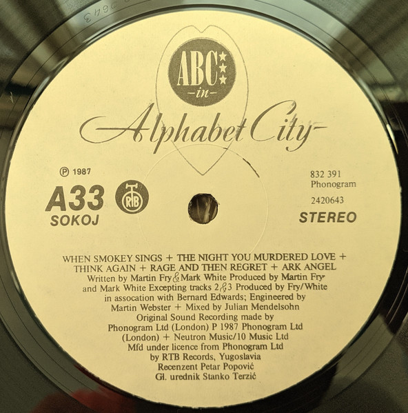 ABC - Alphabet City (LP, Album, Whi)