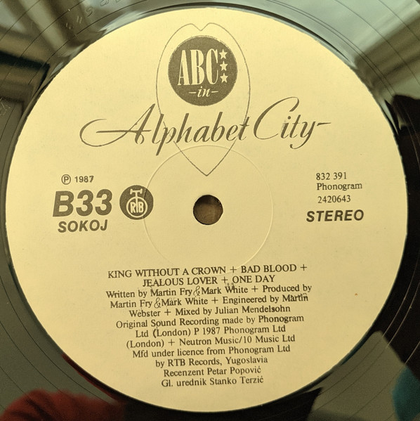 ABC - Alphabet City (LP, Album, Whi)