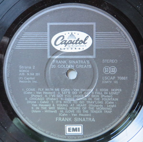 Frank Sinatra - Twenty Golden Greats (LP, Comp)