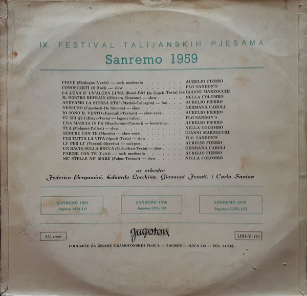 Various - Sanremo 1959 (LP, Comp)
