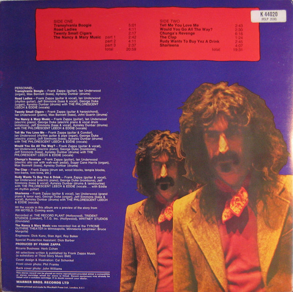 Frank Zappa - Chunga's Revenge (LP, Album, RE)