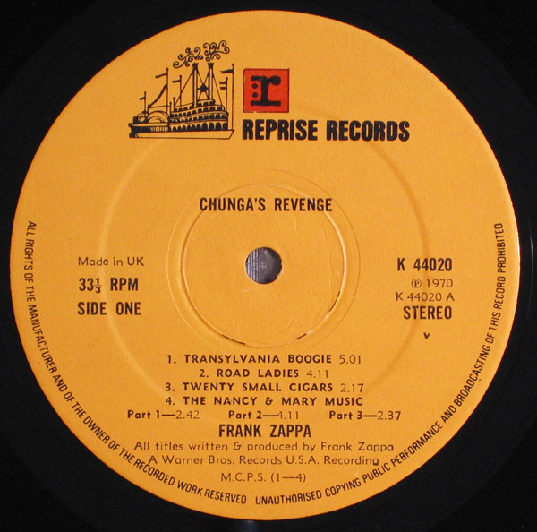 Frank Zappa - Chunga's Revenge (LP, Album, RE)