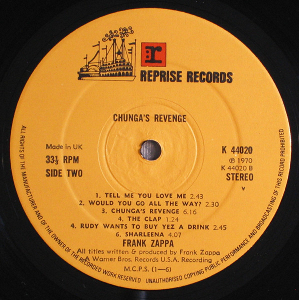 Frank Zappa - Chunga's Revenge (LP, Album, RE)