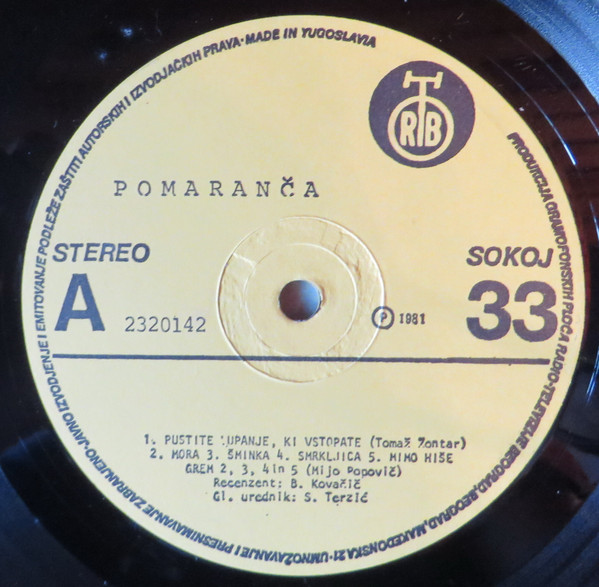 Pomaranča - Peklenska Pomaranča (LP, Album, Yel)
