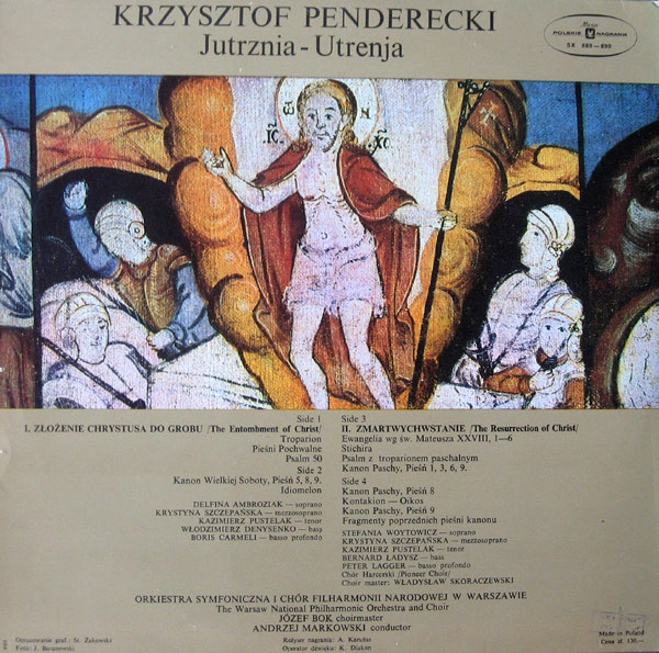 Krzysztof Penderecki - Jutrznia - Utrenja (2xLP, Album, Gre)