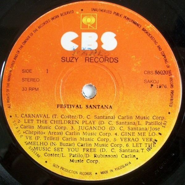 Santana - Festival (LP, Album)