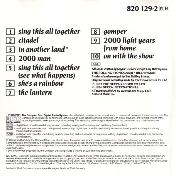 The Rolling Stones - Their Satanic Majesties Request (CD, Album, RE)