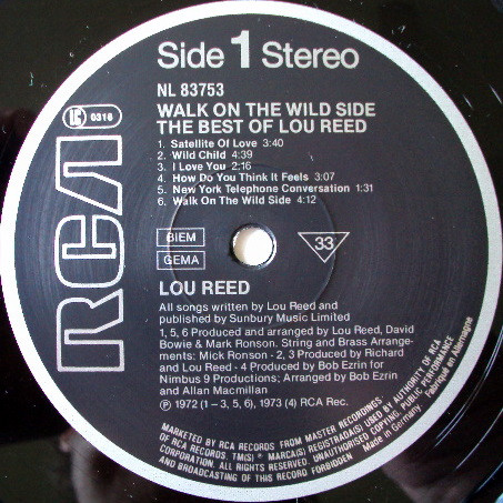 Lou Reed - Walk On The Wild Side - The Best Of Lou Reed (LP, Comp, RE)