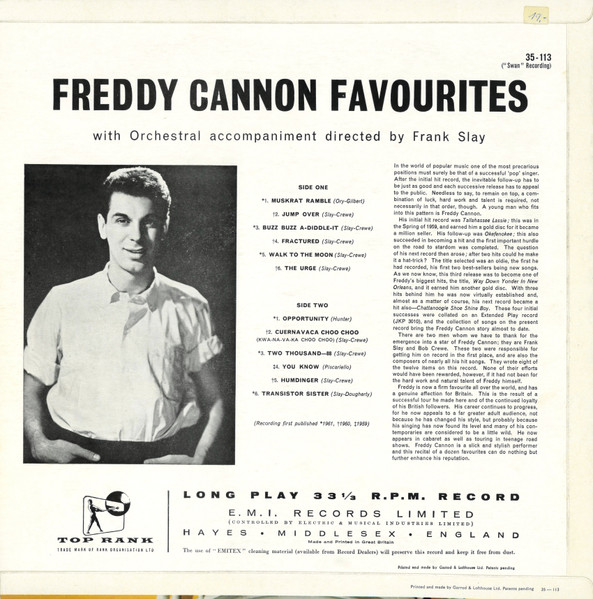 Freddy Cannon - Freddy Cannon Favourites (LP, Mono)