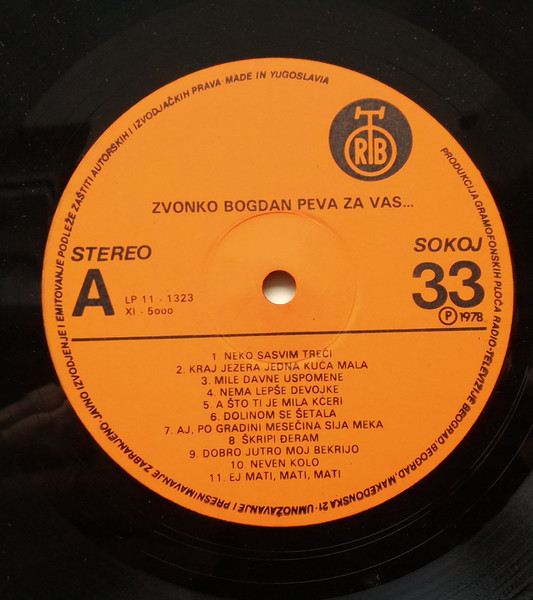 Zvonko Bogdan - Zvonko Bogdan Peva Za Vas (LP, Album, Gat)