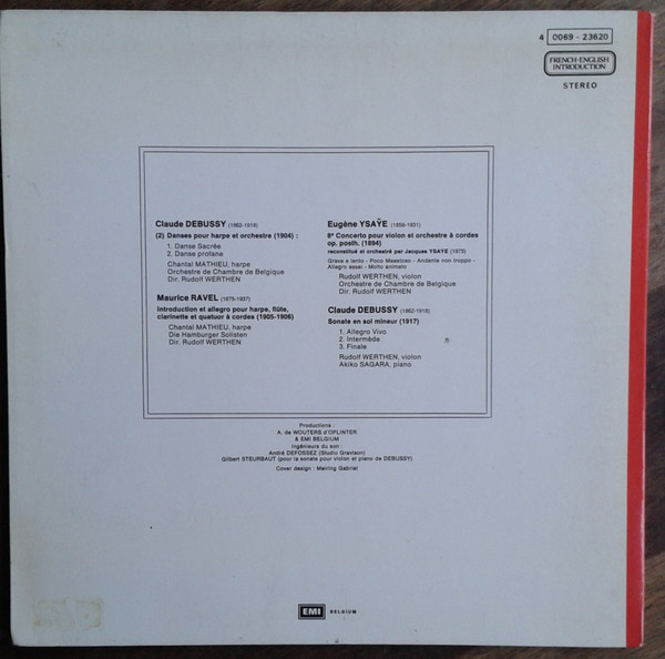 Rudolf Werthen, Chantal Mathieu, Orchestre De Chambre De Belgique, Die Hamburger Solisten*, Akiko Sagara - Ravel - Ysaye - Debussy (LP)