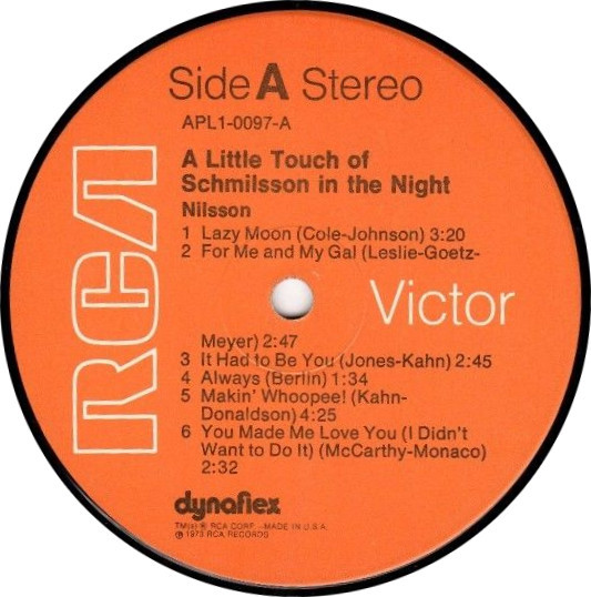Nilsson* - A Little Touch Of Schmilsson In The Night (LP, Album, Ind)