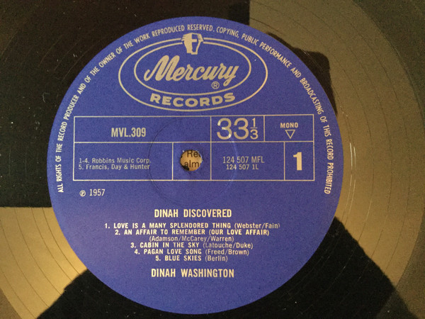 Dinah Washington - Dinah Discovered (LP, Mono)