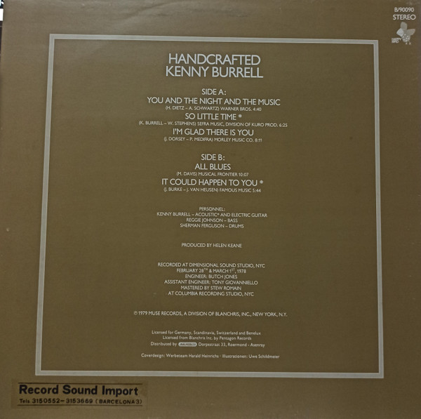 Kenny Burrell - Handcrafted (LP, Album, RE)