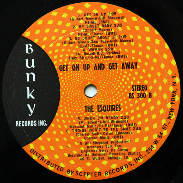 The Esquires - Get On Up And Get Away (LP, Album, Pit)