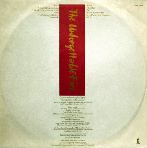 U2 - The Unforgettable Fire (LP, Album)