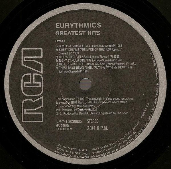 Eurythmics - Greatest Hits (LP, Comp)