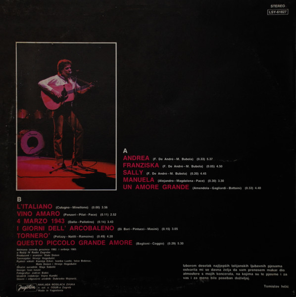 Tomislav Ivčić - Talijanska Ploča (LP, Album, Bla)