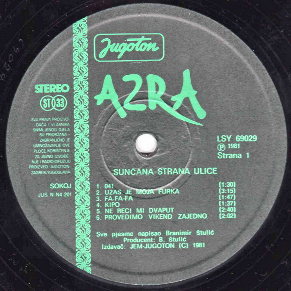 Azra (3) - Sunčana Strana Ulice (2xLP, Album, RP)