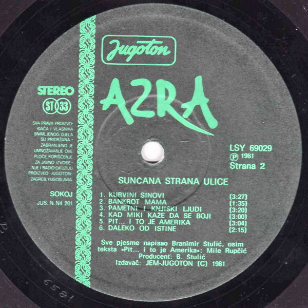 Azra (3) - Sunčana Strana Ulice (2xLP, Album, RP)