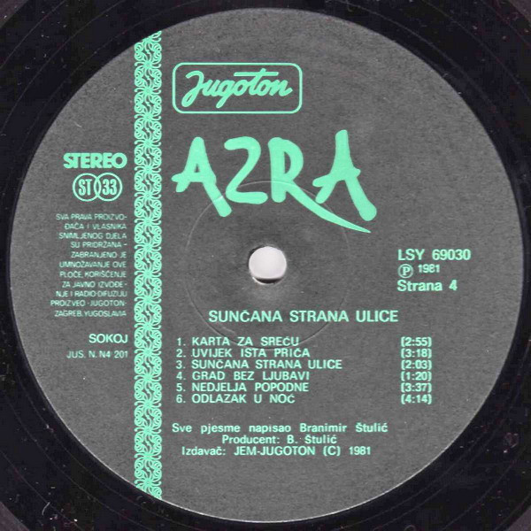 Azra (3) - Sunčana Strana Ulice (2xLP, Album, RP)